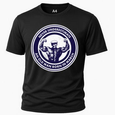 Never Underestimate An Old Man Born In March Performance Shirt