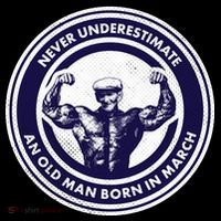 Never Underestimate An Old Man Born In March Drawstring Bag
