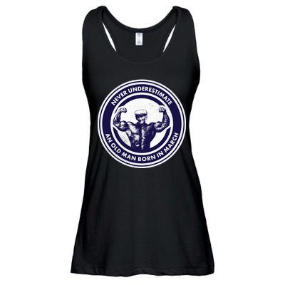Never Underestimate An Old Man Born In March Ladies Essential Flowy Tank