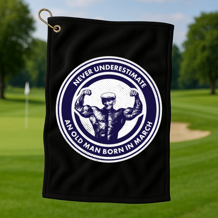 Never Underestimate An Old Man Born In March Golf Towel