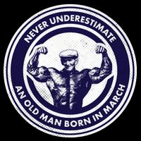 Never Underestimate An Old Man Born In March Cropped Pullover Crew