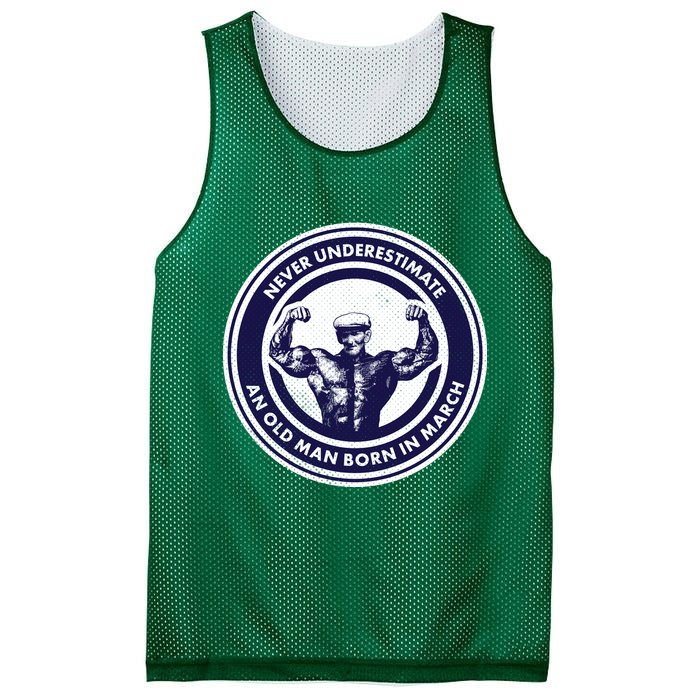 Never Underestimate An Old Man Born In March Mesh Reversible Basketball Jersey Tank