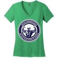 Never Underestimate An Old Man Born In March Women's V-Neck T-Shirt