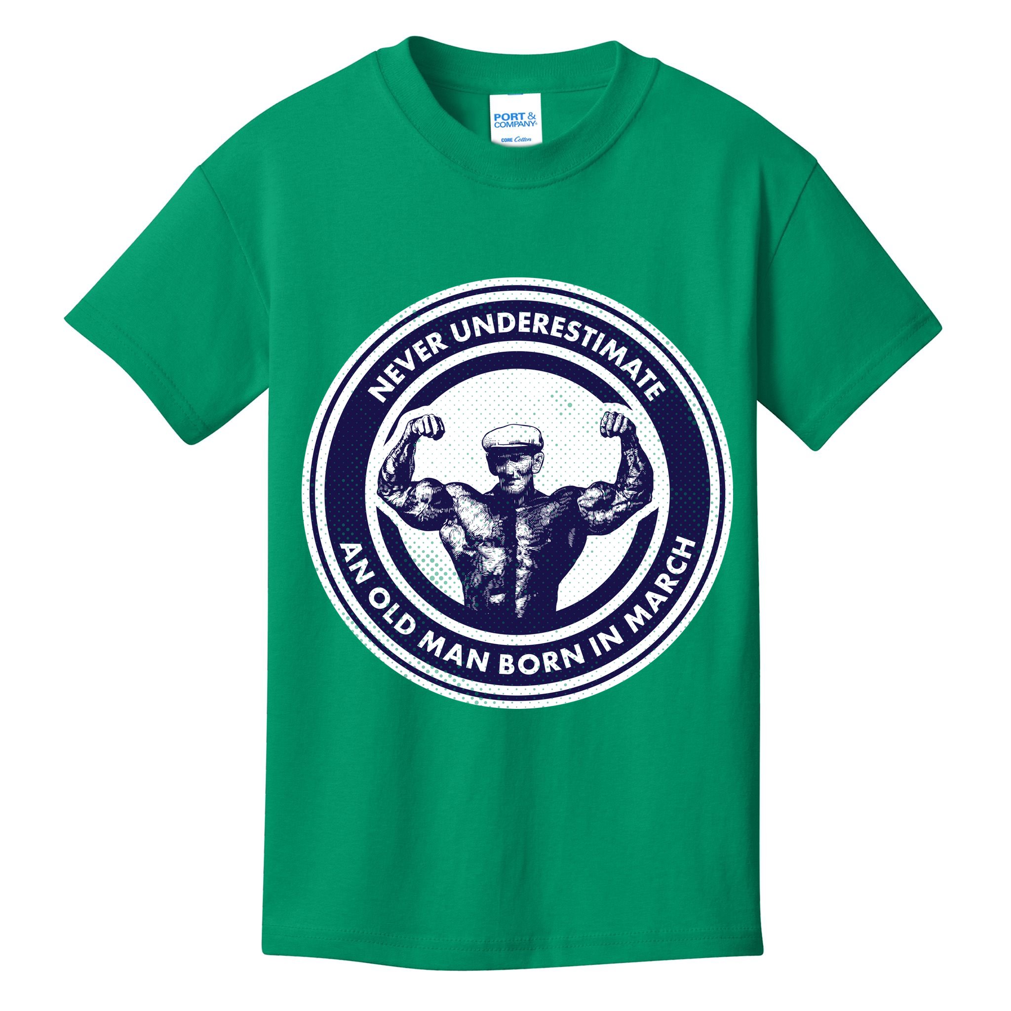 Never Underestimate An Old Man Born In March Kids T-Shirt