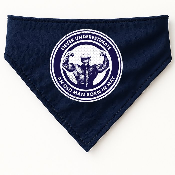 Never Underestimate An Old Man Born In May USA-Made Doggie Bandana