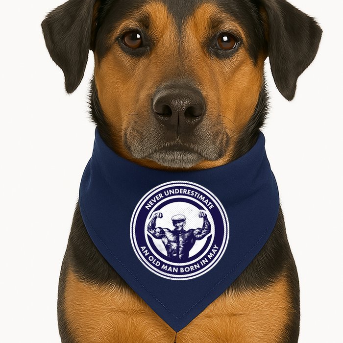Never Underestimate An Old Man Born In May USA-Made Doggie Bandana