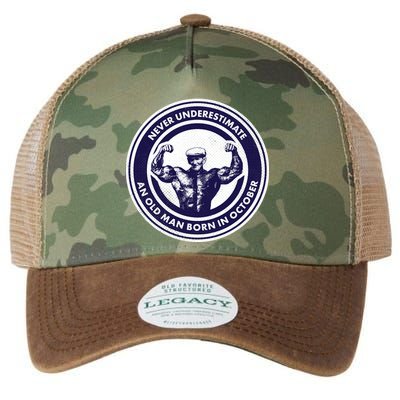 Never Underestimate An Old Man Born In October Legacy Tie Dye Trucker Hat