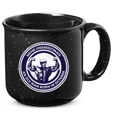 Never Underestimate An Old Man Born In October 15oz Campfire Ceramic Mug