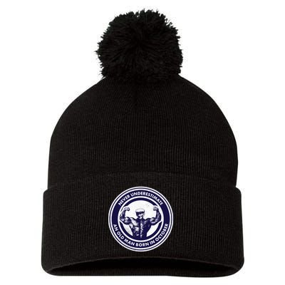 Never Underestimate An Old Man Born In October Pom Pom 12in Knit Beanie