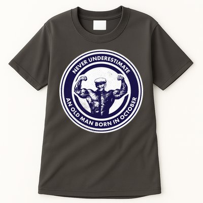Never Underestimate An Old Man Born In October Tall T-Shirt