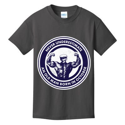 Never Underestimate An Old Man Born In October Kids T-Shirt