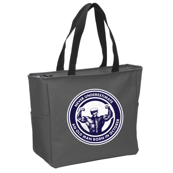 Never Underestimate An Old Man Born In October Zip Tote Bag