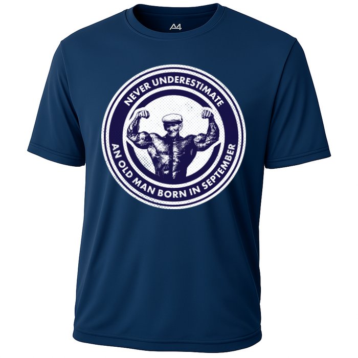 Never Underestimate An Old Man Born In September Cooling Performance Crew T-Shirt
