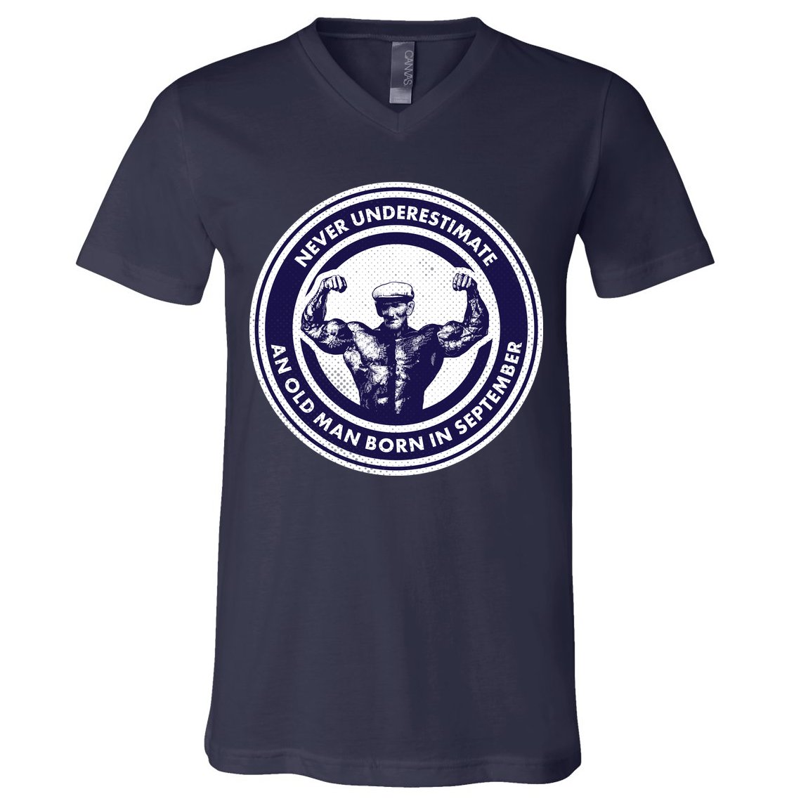 Never Underestimate An Old Man Born In September V-Neck T-Shirt