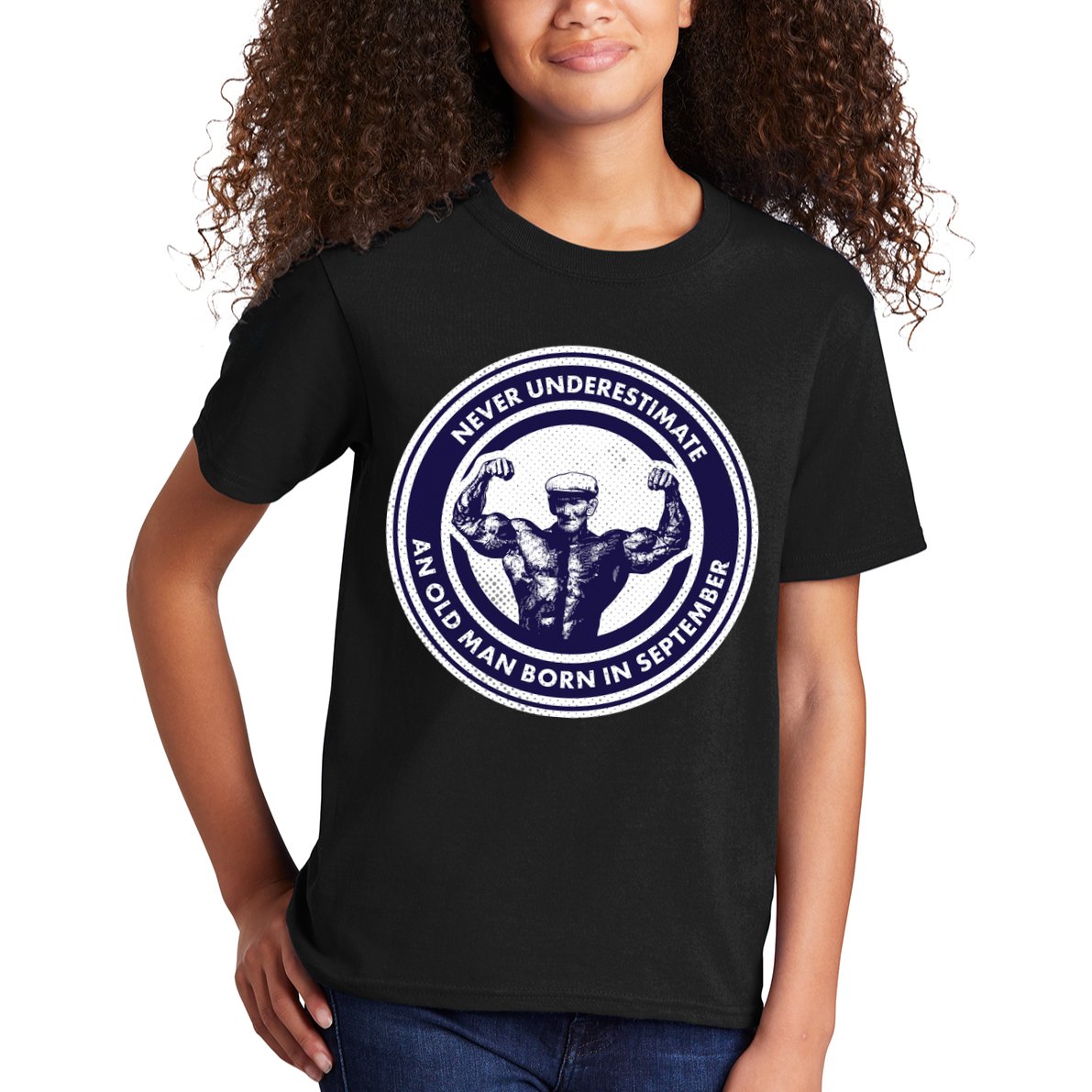 Never Underestimate An Old Man Born In September Kids T-Shirt