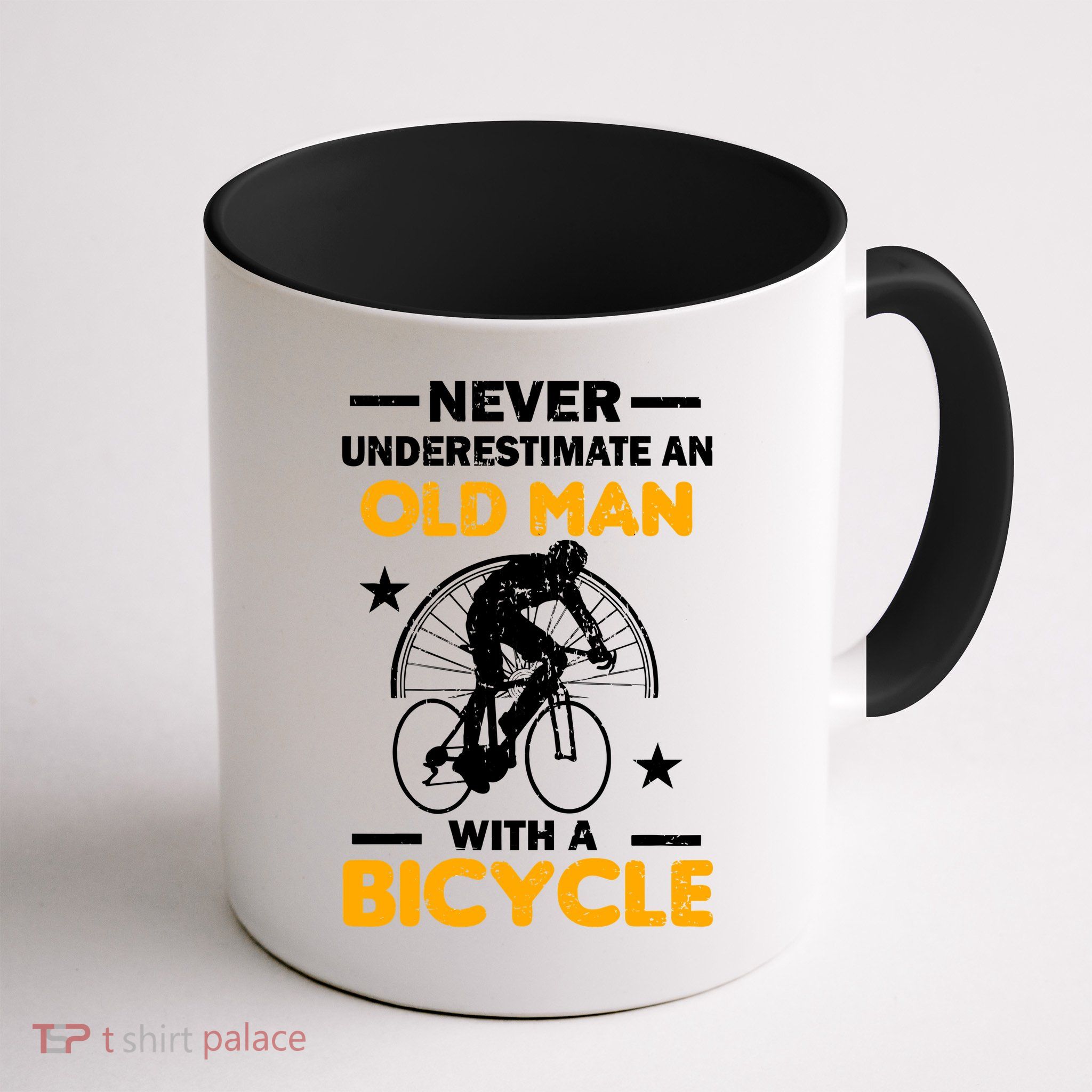 Never Underestimate An Old Man With A Bicycle Mug