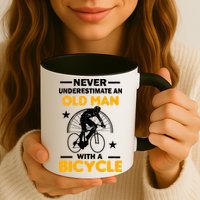 Never Underestimate An Old Man With A Bicycle Mug