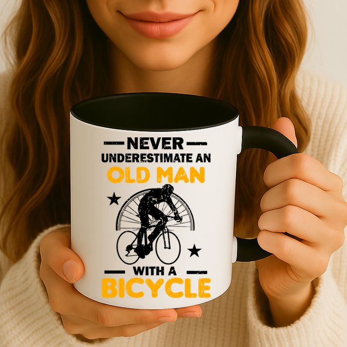 Never Underestimate An Old Man With A Bicycle Mug
