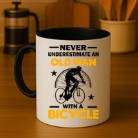 Never Underestimate An Old Man With A Bicycle Mug