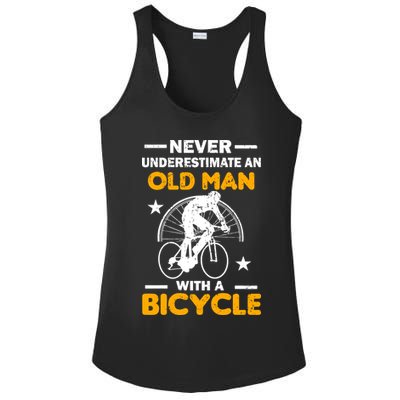 Never Underestimate An Old Man With A Bicycle Ladies PosiCharge Competitor Racerback Tank