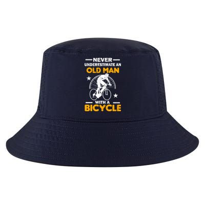 Never Underestimate An Old Man With A Bicycle Cool Comfort Performance Bucket Hat