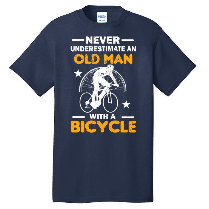 Never Underestimate An Old Man With A Bicycle Tall T-Shirt