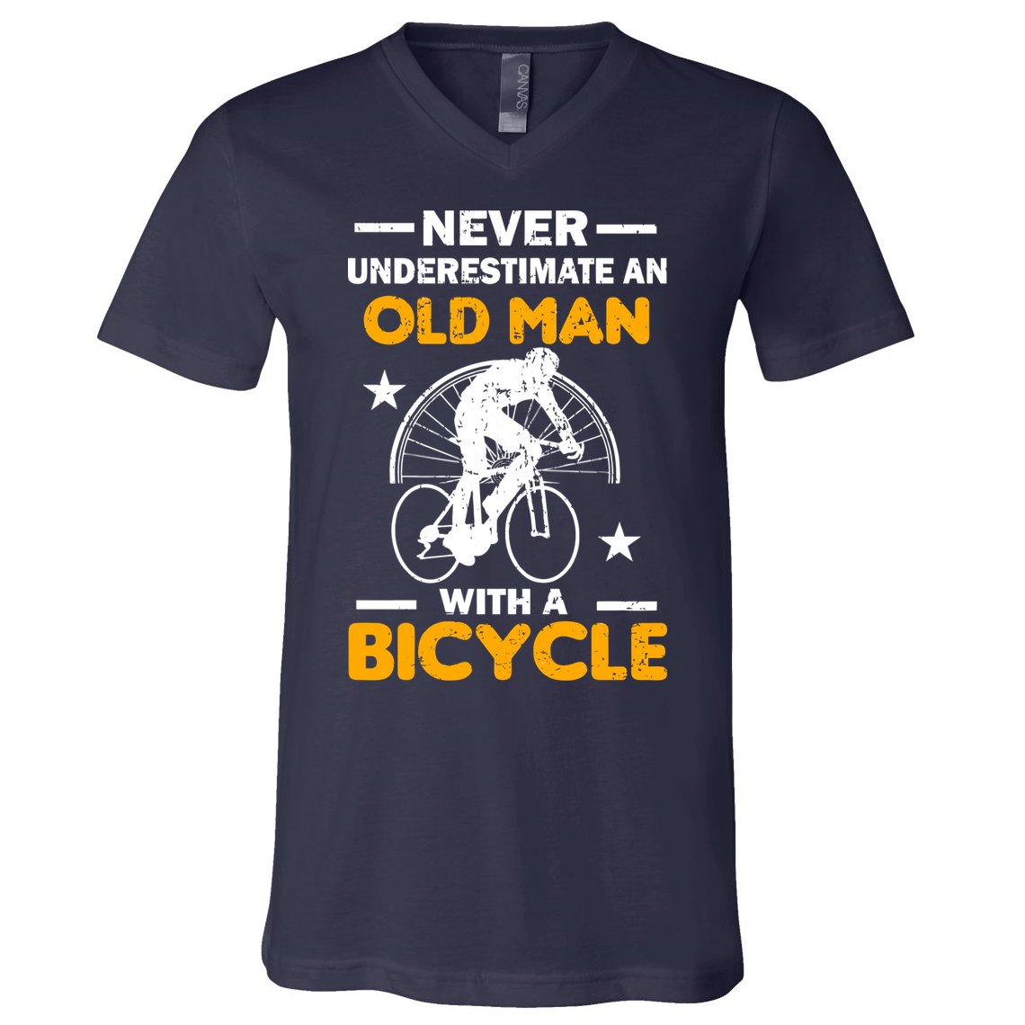 Never Underestimate An Old Man With A Bicycle V-Neck T-Shirt