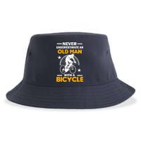 Never Underestimate An Old Man With A Bicycle Sustainable Bucket Hat
