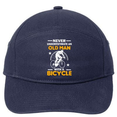 Never Underestimate An Old Man With A Bicycle 7-Panel Snapback Hat