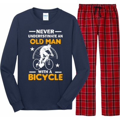 Never Underestimate An Old Man With A Bicycle Long Sleeve Pajama Set