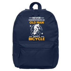 Never Underestimate An Old Man With A Bicycle 16 in Basic Backpack