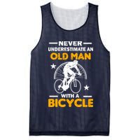 Never Underestimate An Old Man With A Bicycle Mesh Reversible Basketball Jersey Tank