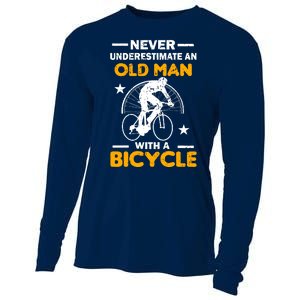 Never Underestimate An Old Man With A Bicycle Cooling Performance Long Sleeve Crew