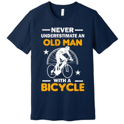Never Underestimate An Old Man With A Bicycle Premium T-Shirt