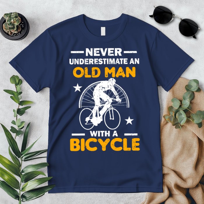 Never Underestimate An Old Man With A Bicycle Premium T-Shirt