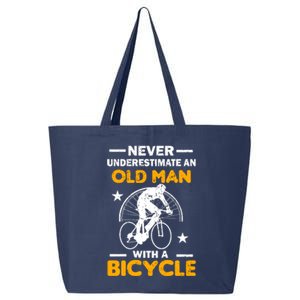 Never Underestimate An Old Man With A Bicycle 25L Jumbo Tote