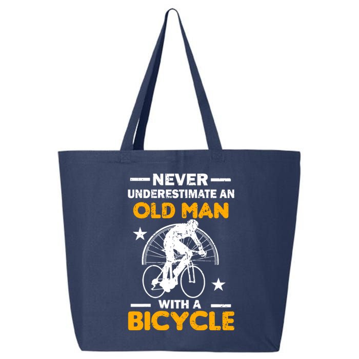 Never Underestimate An Old Man With A Bicycle 25L Jumbo Tote