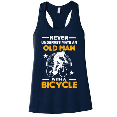 Never Underestimate An Old Man With A Bicycle Womens Tank Top