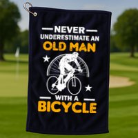 Never Underestimate An Old Man With A Bicycle Golf Towel