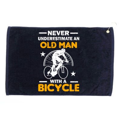 Never Underestimate An Old Man With A Bicycle Grommeted Golf Towel