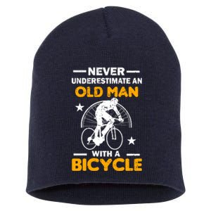 Never Underestimate An Old Man With A Bicycle Short Acrylic Beanie