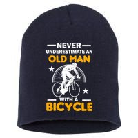 Never Underestimate An Old Man With A Bicycle Short Acrylic Beanie