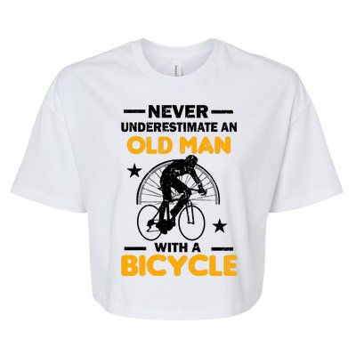 Never Underestimate An Old Man With A Bicycle Bella+Canvas Jersey Crop Tee