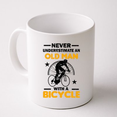 Never Underestimate An Old Man With A Bicycle Coffee Mug