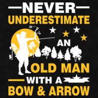 Never Underestimate An Old Man With A Bow & Arrow Ladies PosiCharge Tri-Blend Wicking Tank