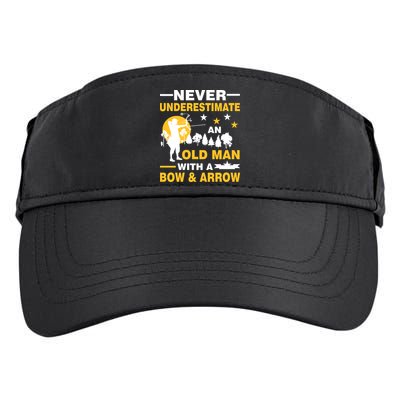 Never Underestimate An Old Man With A Bow & Arrow Adult Drive Performance Visor
