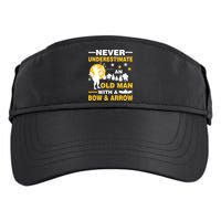 Never Underestimate An Old Man With A Bow & Arrow Adult Drive Performance Visor