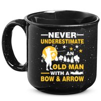 Never Underestimate An Old Man With A Bow & Arrow 15oz Campfire Ceramic Mug