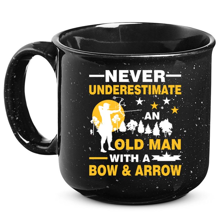 Never Underestimate An Old Man With A Bow & Arrow 15oz Campfire Ceramic Mug