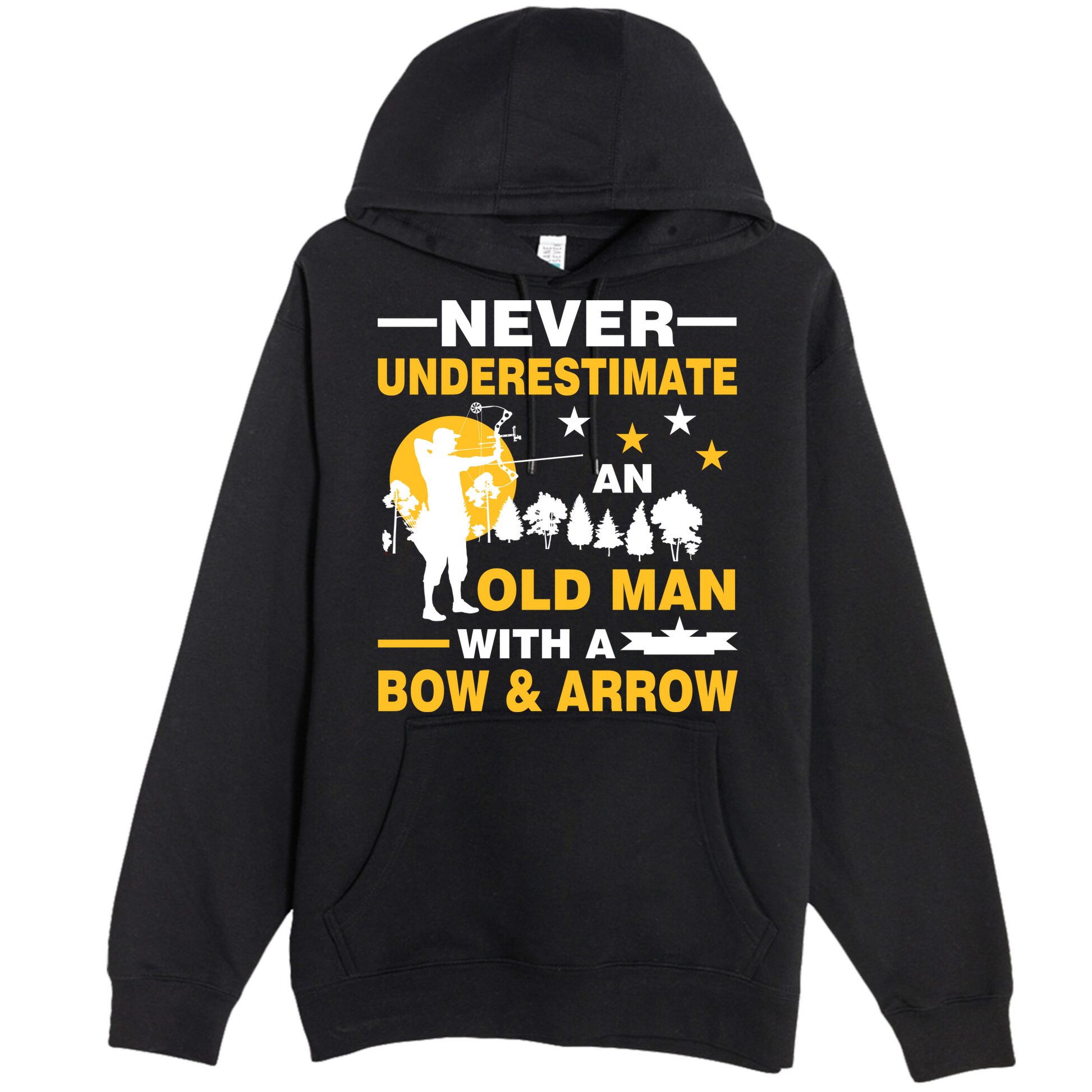 Never Underestimate An Old Man With A Bow & Arrow Premium Pullover Hoodie